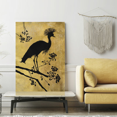 Golden Crowned Crane, Fine Art Giclee Print On Gallery Wrap Canvas