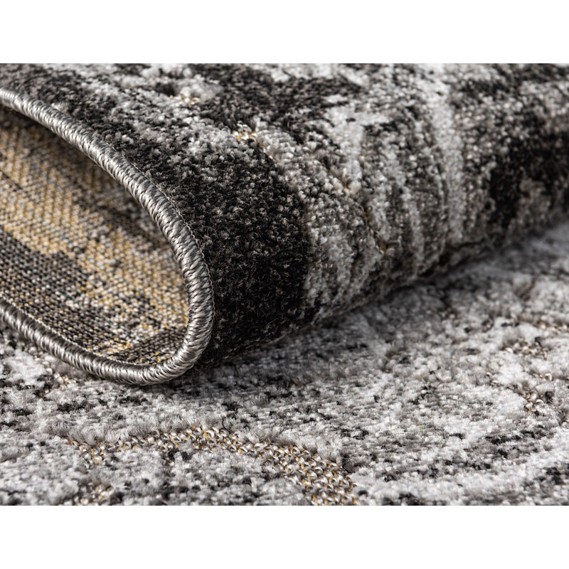 Outdoor Veranda Area Rug Smoke Color, Rectangle 4' x 6'