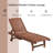 Chaise Lounge Chair Outdoor Wooden Pool Lounge Chair With 3-Level Adjustable Backrest, Built-In Table And Rolling Wheels, Sun Tanning Chair For Beach Poolside Sunbathing, Brown Red