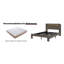 Cadre de lit, cadre de lit plateforme en bois avec tête de lit à DEL avec rangement et 2 ports USB, silencieux, aucun sommier nécessaire et outil d'assemblage facile, grand rangement sous le lit, gris foncé-917055671