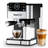 Home Barista Espresso Machine – Black+silver Metal/stainless Steel, Automatic Frother/touchscreen, Ese Pod/instant Heating For Kitchen Cappuccino/latte