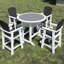 Chaises de patio - table de bar d'extérieur avec tabourets et 5 tabourets blancs et gris