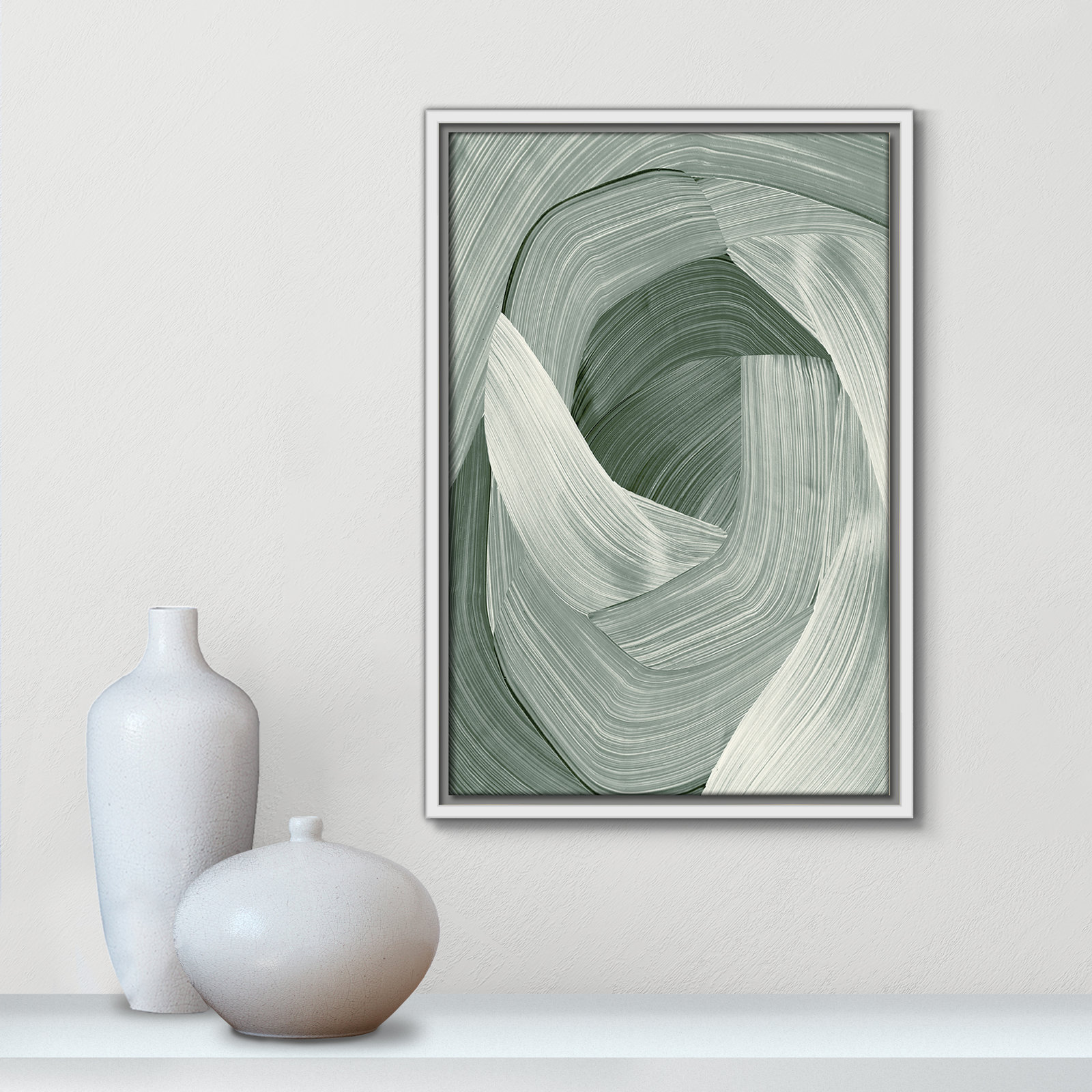 Wyn "Enriched Emerald" Print, White , 19.5" H x 13.5" W