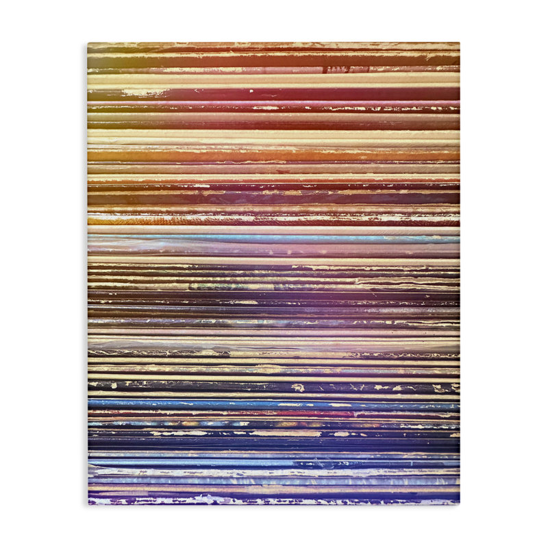  "Music Album Disque", art mural sur toile par Graffi *ee Studios, H 20 po x l 16 po