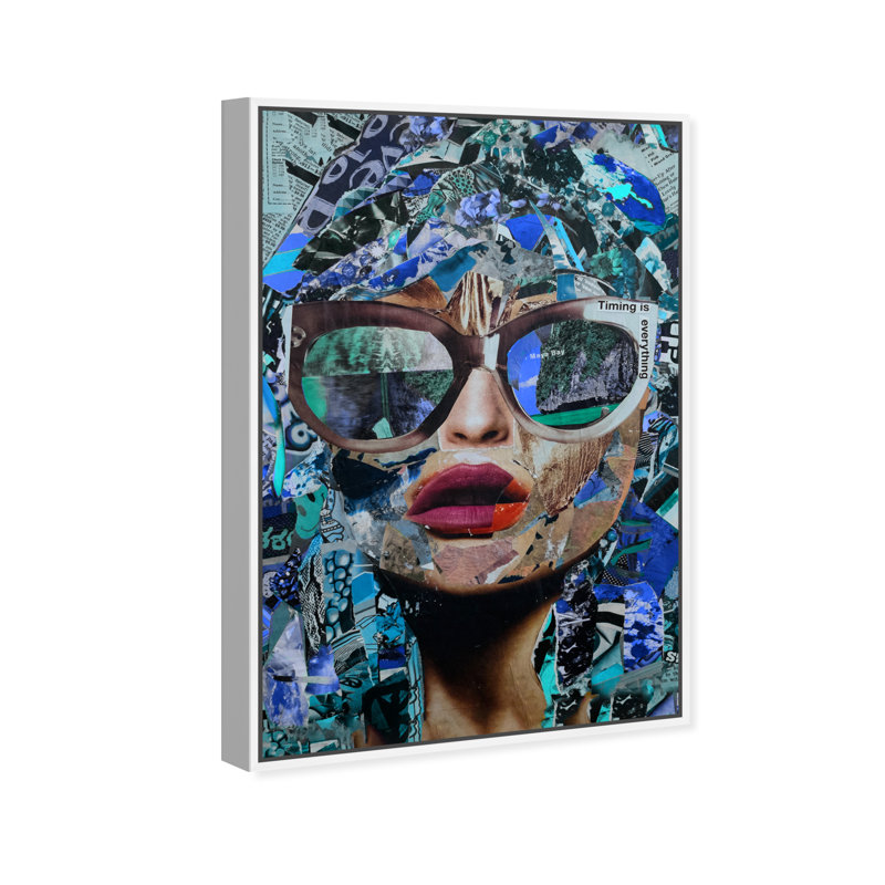 Timing is Everything Blue - Impression sur toile, H 15 po x l 10 po, Toile blanche encadrée
