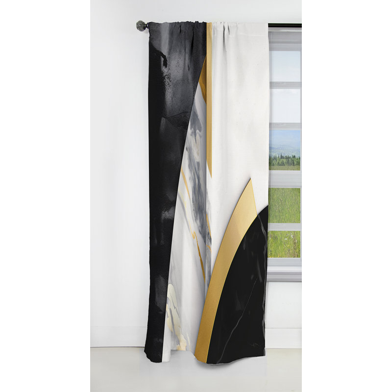 Formes de peinture de marbre - Rideau de marbre abstrait - Rideau de marbre occultant - 1 panneaux, L 52 po x L 120 po