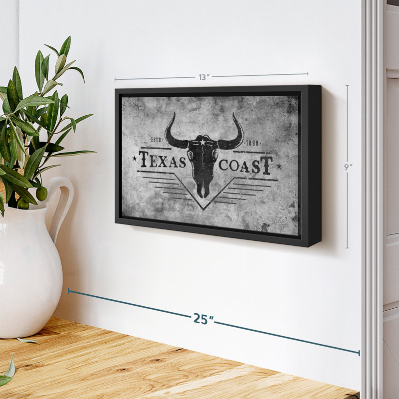 " Texas Coast Typography Canvas Print ", 9" H x 13" W