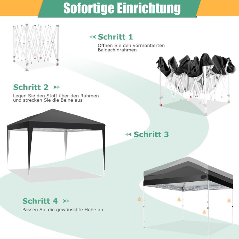 Auvent de plage 10 'x 10' EZ Pop Up, Noir