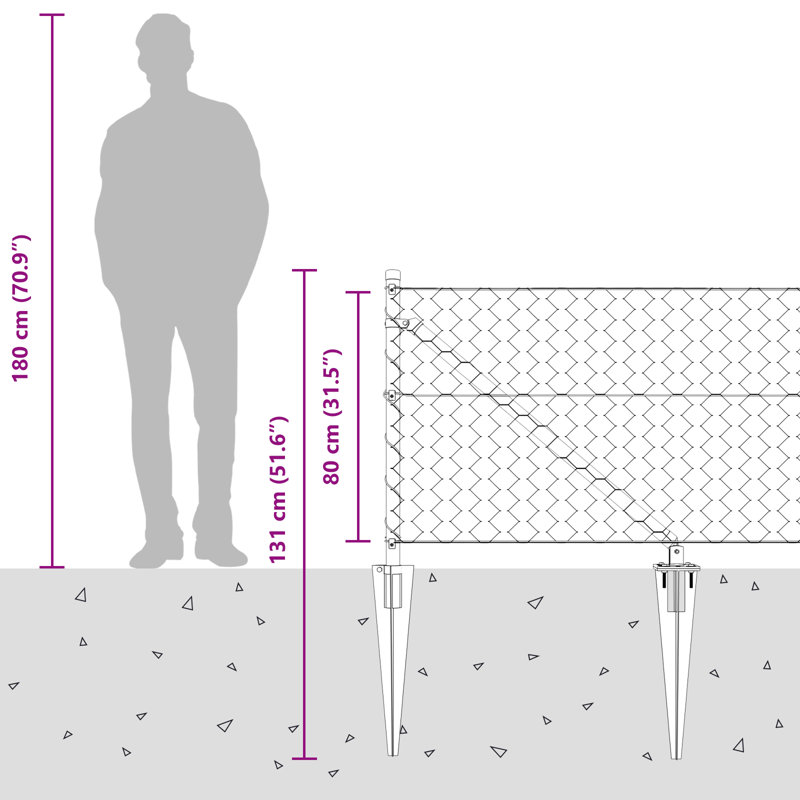 Hexagon Fence Steel, Green, 80cm H x 2500cm W