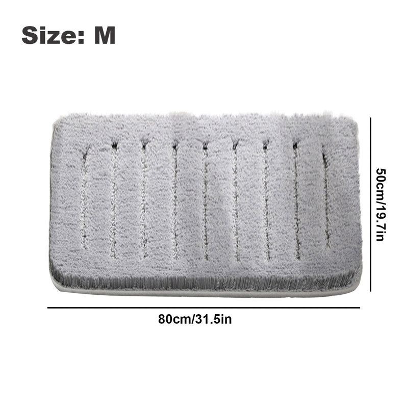 Renfrow Microfiber Non-Slip Bath Mat, Light Gray