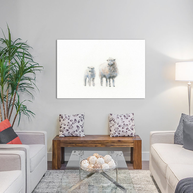 «Sheep and Lamb», impression sur toile tendue, H 8 po x l 12 po x P 0,75 po, Toile tendue, Pas de tapis