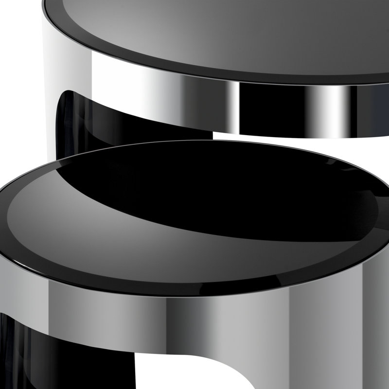 Side Table Piemonte Polished SS S/2-Glass L