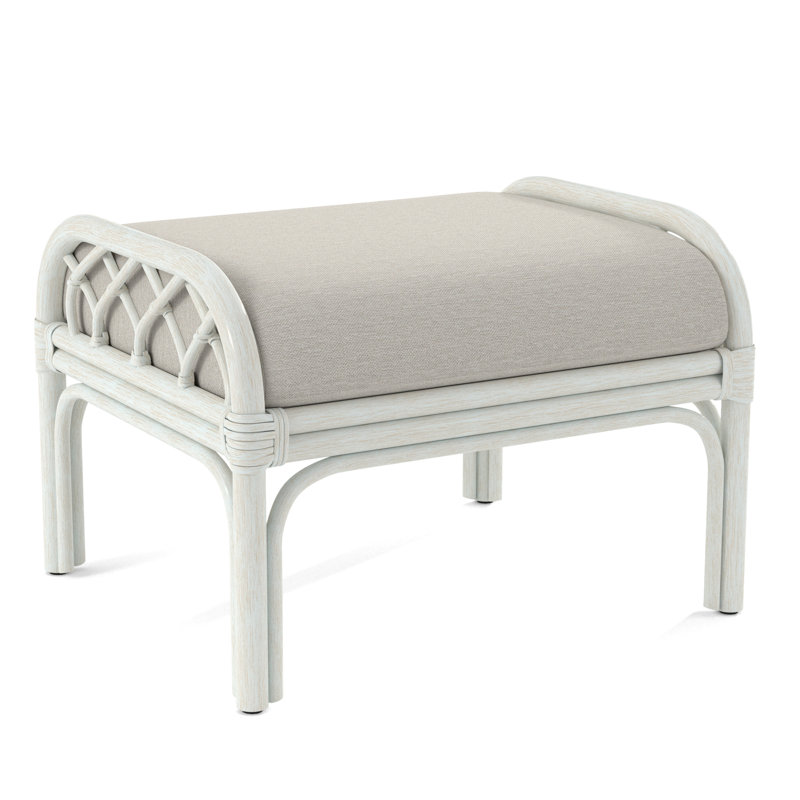 Repose-pieds rectangulaire Edgewater, Bisque, Tissu performance blanc 0851-94