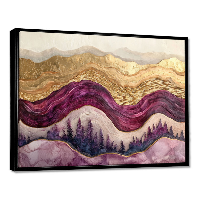 Demar - Vineyard Wall Art, Black, 12" H x 20" W, Floater Framed Print