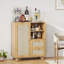 Buffet en rotin avec tablette réglable, buffet avec tiroirs pour le salon, la cuisine, le vestibule-484740273