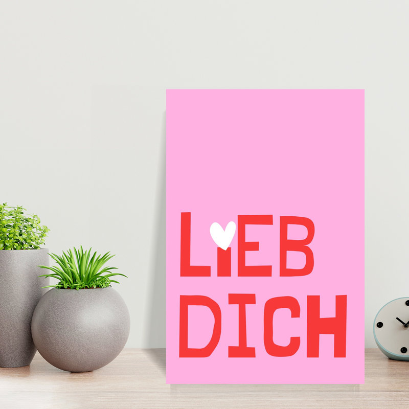 Art mural moderne et romantique «Lieb Dich Love Heart», 18" H x 12" W