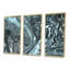Gris et turquoise, art liquide - ensemble d'art moderne sur toile encadrée moderne de 3-1636178098-1636178108