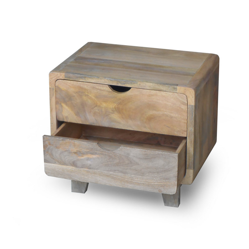 Paquette 55cm W Solid Wood Bedside Table
