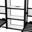 Lit simple, conception pliable 2 en 1, structure en métal blanc, garde-robe, tablettes et prise de courant pour espaces polyvalents