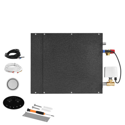 Générateur de vapeur, système de douche vapeur 7,5 kW avec contrôleur pour sauna, bain et spa à domicile, autonomie de 10 min à 24 h, kit de vidange automatique professionnel avec protection contre la surchauffe, le fonctionnement à sec et la surpression, noir
