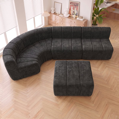 Canapé modulaire moderne semi-courbé avec repose-pieds ajustable