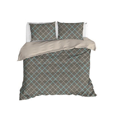 Ensemble de housse de couette 100% coton gris Ruelas