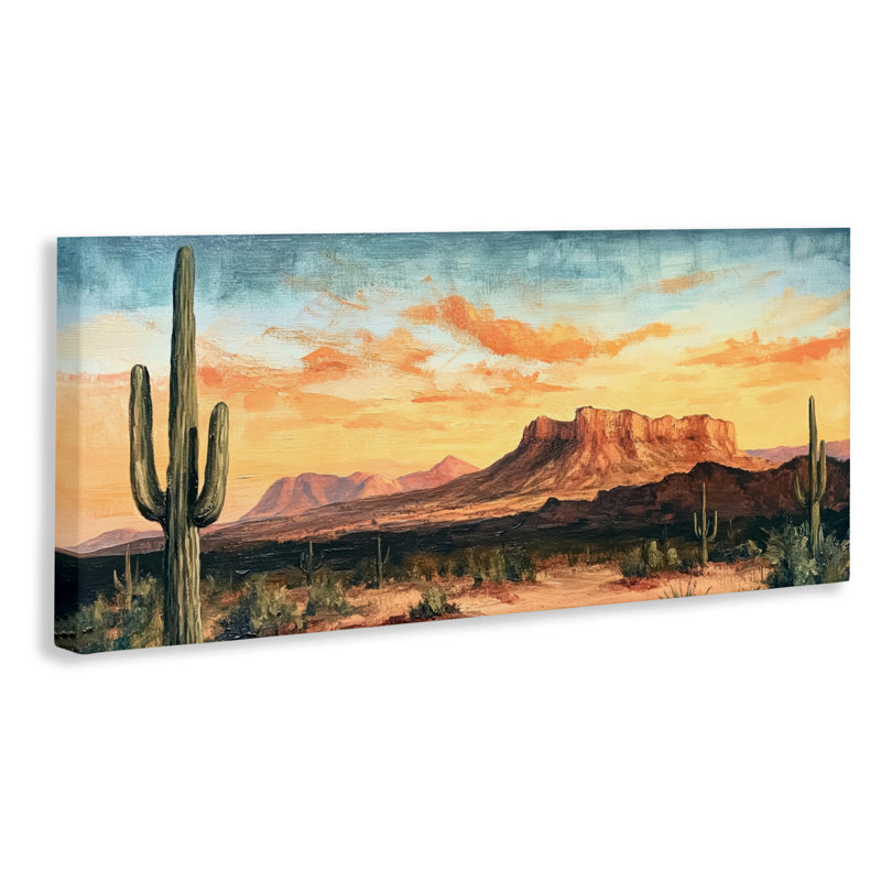 Toile Classic Desert Sunrise, design par Petal Prints Design, H 10 po x l 24 po