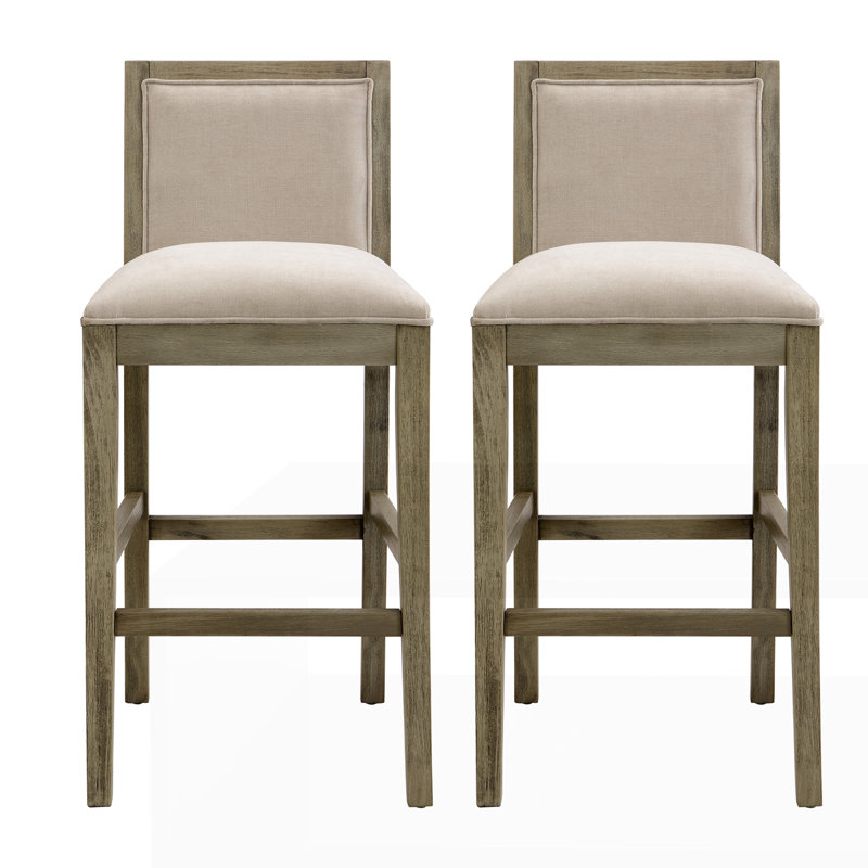 Ensemble de 2 tabourets de bar d'une hauteur de 30,5 pouces, Brun clair , 2
