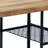 Industrial Inspired Desk With An Antique Black Metal Construction Replicated Wood Top And Caster Wheel Accents