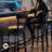Swivel Upholstered Counter Stool with Solid Wood Frame