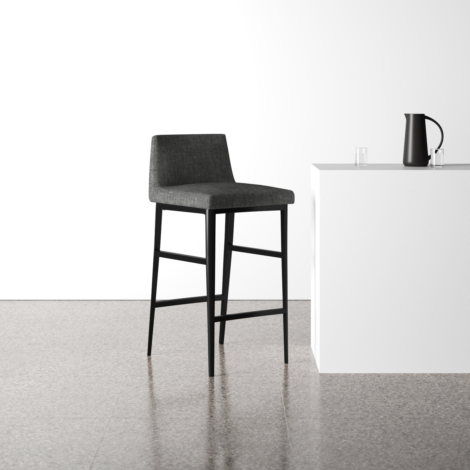 Brandi Bar and Counter Stool, Charcoal, Bar Stool (29” Seat Height)