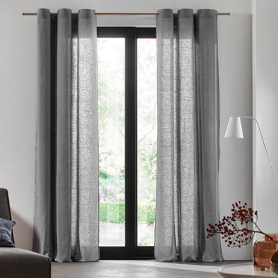 Carlina Linen Semi Sheer Single Curtain Panel
