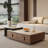 Simple square microcrystalline stone coffee table