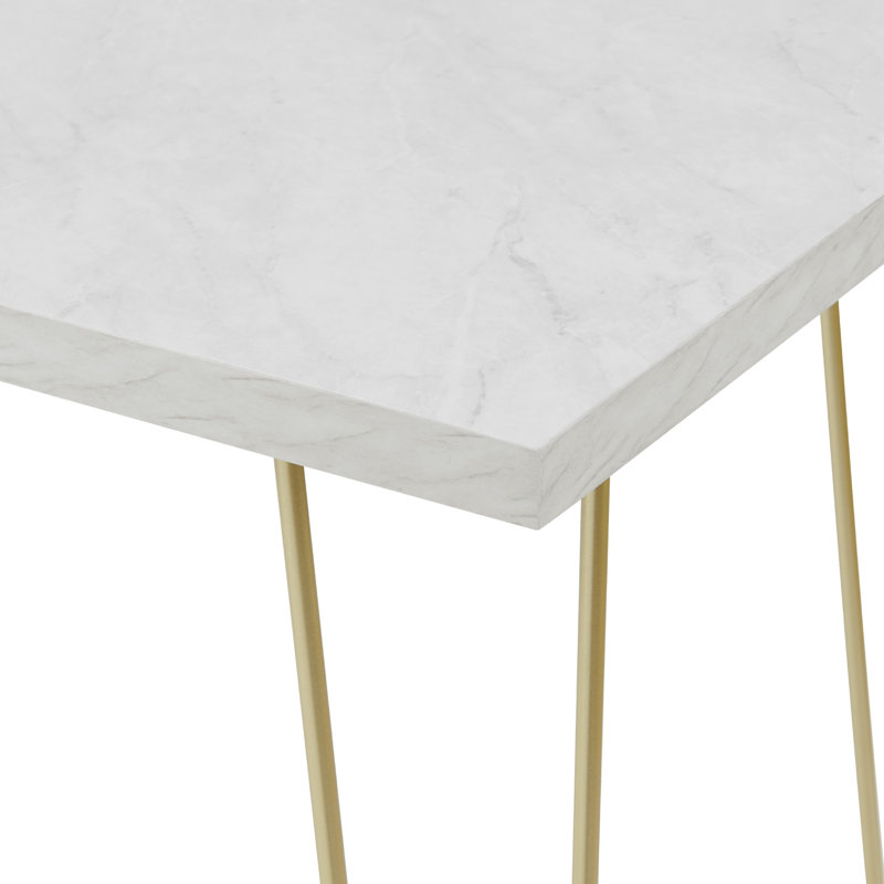 Marius Writing Desk, White/Gold