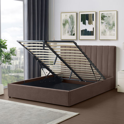Evelynne Fabric Ottoman Bed Frame with Storage - 
