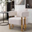 Élégante chaise blanche avec pieds et tissu polaire pour s'habiller