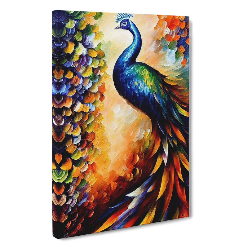 Peacock Portrait No.4 - Wrapped Canvas, 60cm H x 40cm W x 3cm D