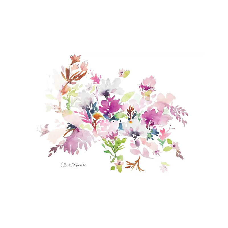 Fluffy Floral by Claudia Bianchi - Wrapped Canvas Painting, 20.32 cm H x 30.48 cm W