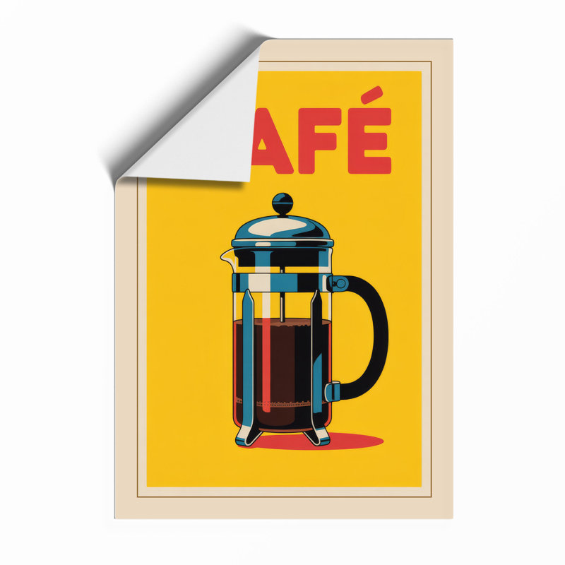 Café Press Retro - Framed Print, Unframed, A4 - 29.7 x 21.0 cm