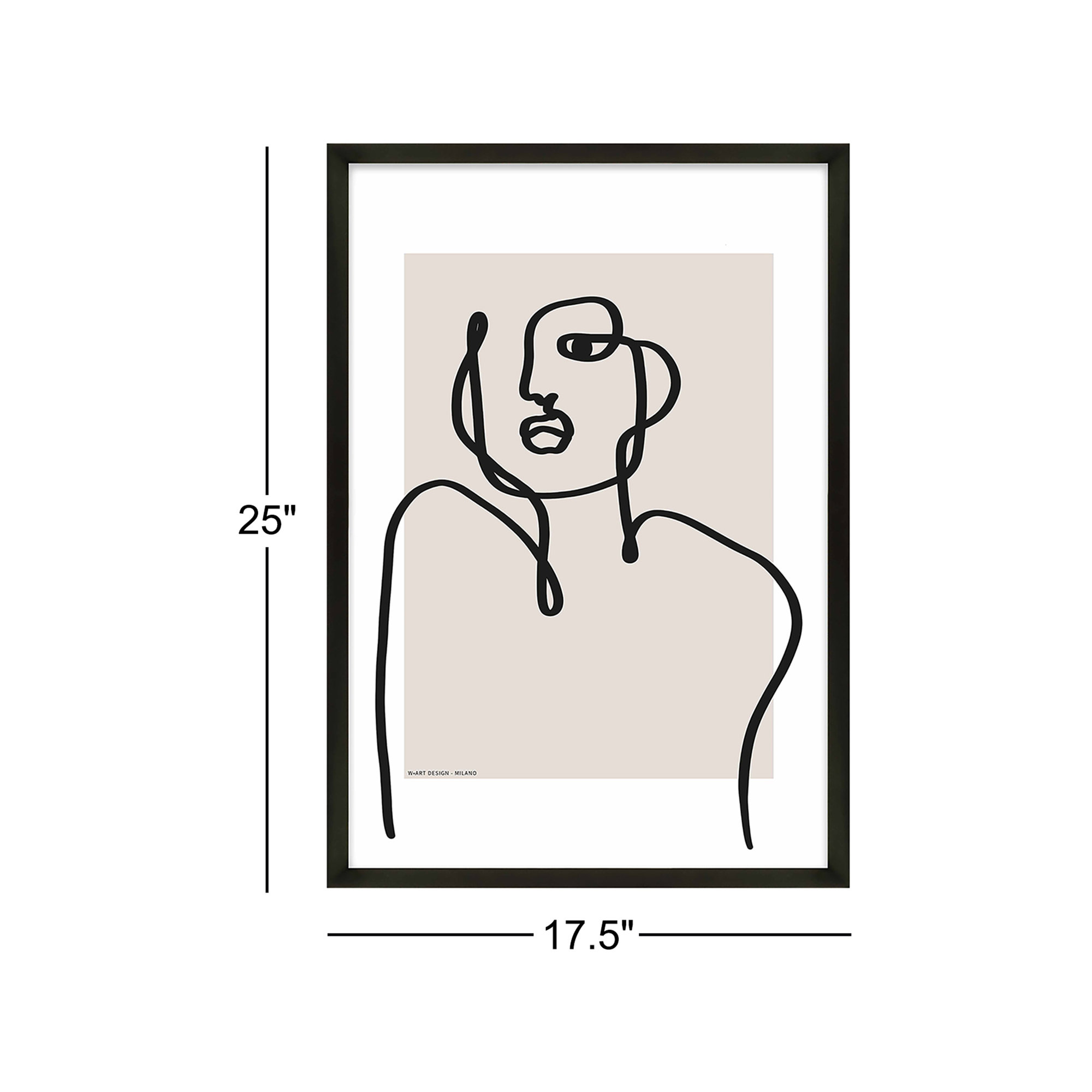 Figure And Form by Romina Gadler, 25" H x 17.5" W x 1.25" D, Black Framed Paper