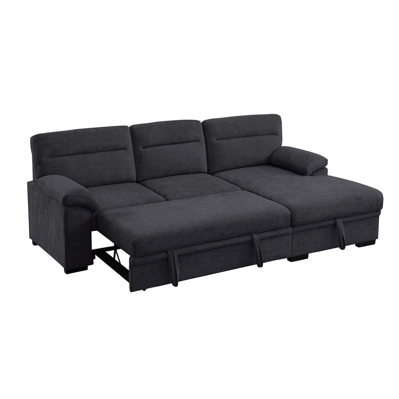 Canapé-lit modulaire en chenille avec méridienne orientée vers la droite Chenille