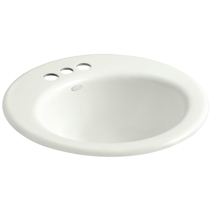 Lavabo de salle de bain circulaire en métal avec trop-plein Radiant, Fenêtre de toit, 4 po au centre