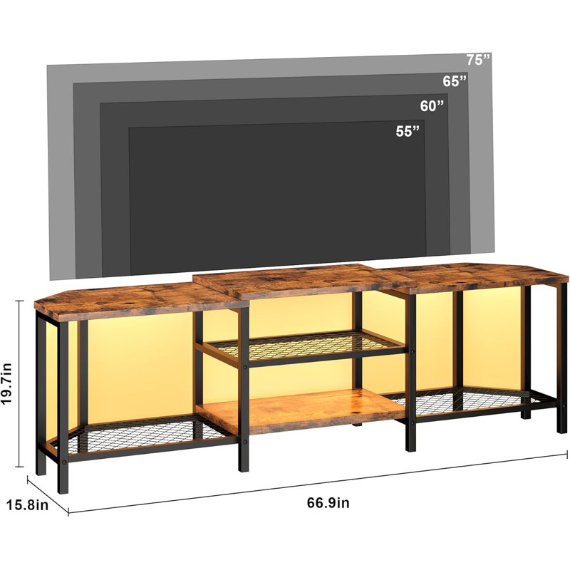 Unfinished TV Stand for TVs up to 75", Brown