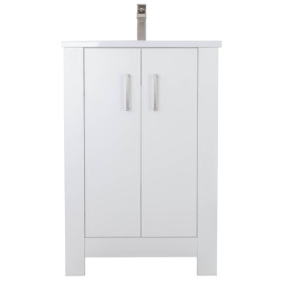 Ensemble de meuble-lavabo sur pied à simple cuve 24 "Broadway - Noir mat