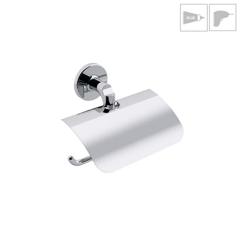 Sbeca Wall Mount Toilet Paper Holder with Cover, Polished Chrome