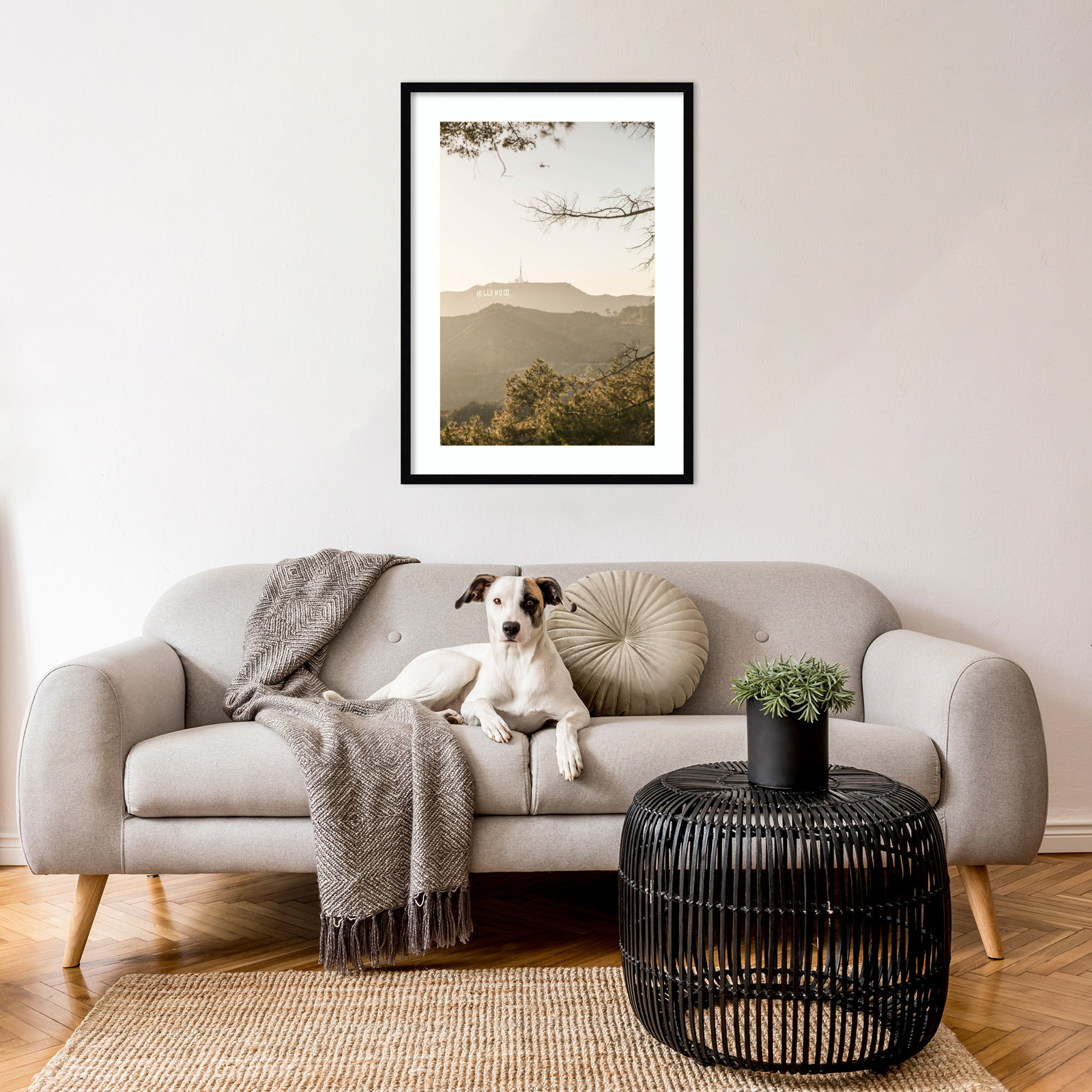Daisey "Hollywood Hills" Print, Black, 33" H x 24" W