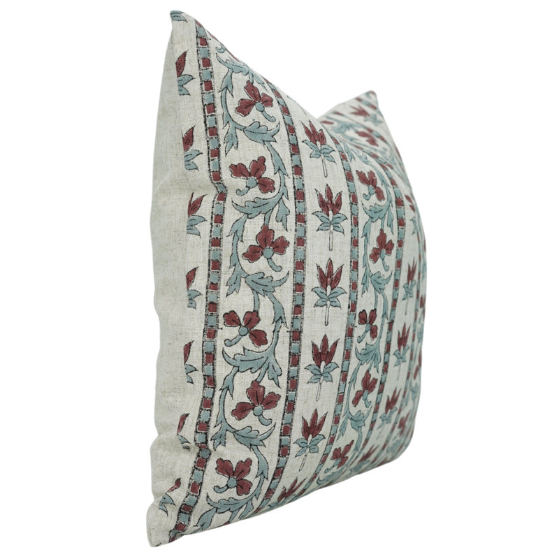 Housse de coussin Fabividine Boho, H 16 po x l 16 po, Carrée, Rouge