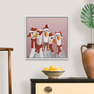 «Christmas Gaggle of Geese», reproduction d'art sur toile