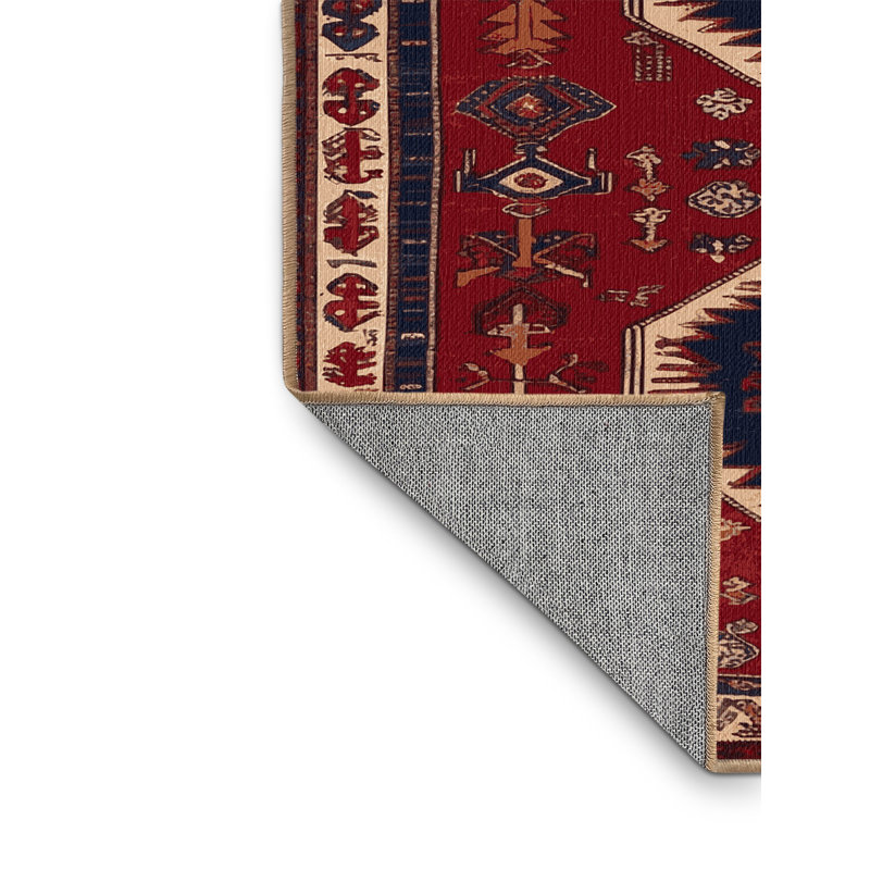Tapis brun turc lavable à la machine, Carré 6 pi