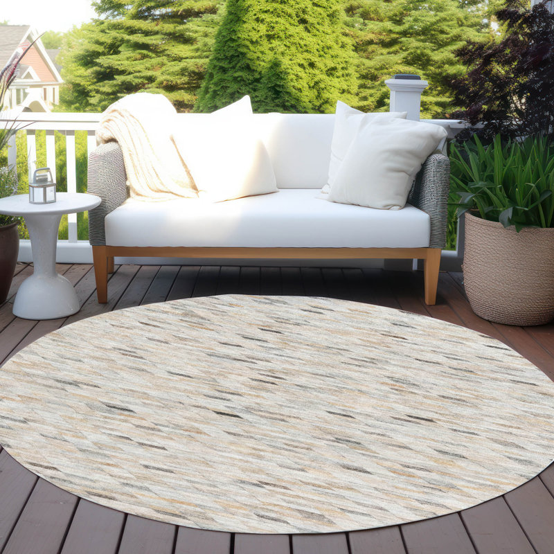 Tapis intérieur / extérieur lavable ivoire Ruzenth - LOOMlan, 3 pi x 5 pi